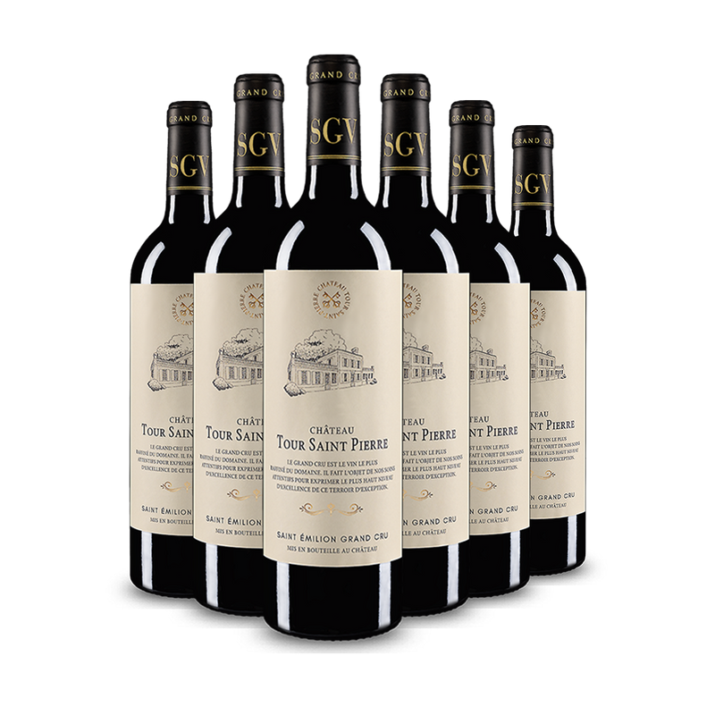 6 flessen Château Tour St. Pierre Saint-Émilion Grand Cru 2014