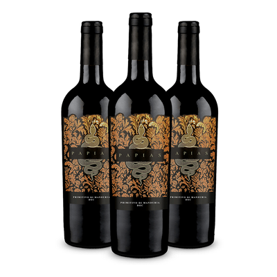 3 flessen Papias Primitivo di Manduria 2021